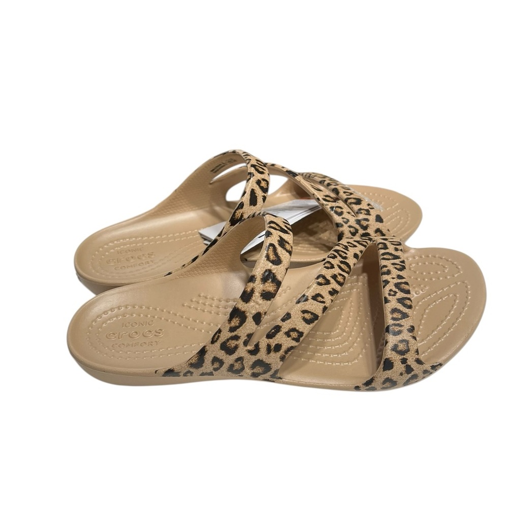 NWT Crocs Kadee II Leopard Sandal - Woman’s Size 4 - Picture 3 of 6